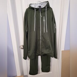 NWT Agility Bear Men’s Tracksuit Set 4XL Forest Green White Zippers